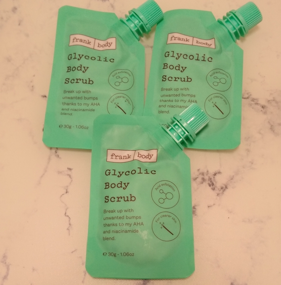 3 Frank Body Glycolic Body Scrub Travel Size 1.06 Oz